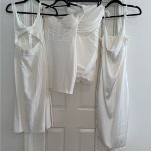Four White Bridal Bachelorette Dresses NWT